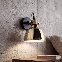 Wandlampe ZERO in Gold Glas rund Look Spot Lampe