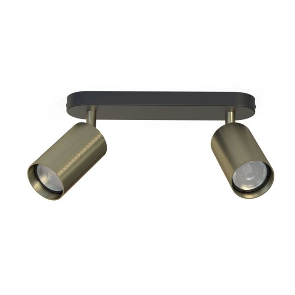 Doppel Strahler EYE Messing Schwarz Treppe Lampe