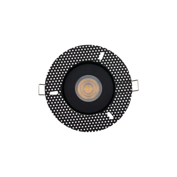 Luminaire encastré noir métal verre GU10 accentué