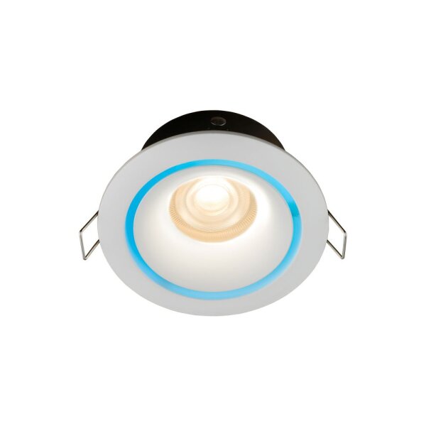 Luminaire encastré aluminium verre Ø8,5cm anneaux colorés