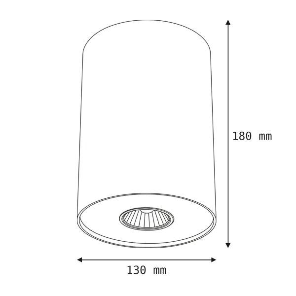 Plafonnier discret Salon Spot Ø13cm 18cm POINT