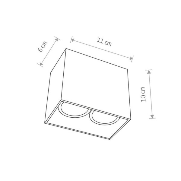Aufbaustrahler Weiß Aluminium 2-flammig