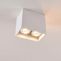 Spot à poser blanc aluminium 2 flammes