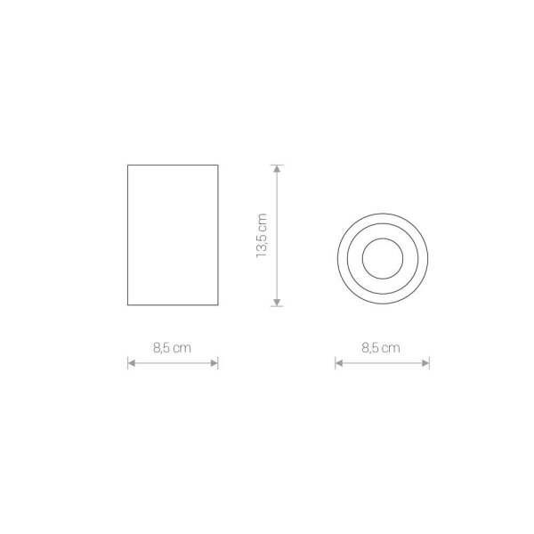 Runder Deckenspot Metall Glas Ø8,5cm IP54 Modern
