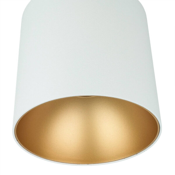 Runder Deckenspot Metall in Weiß Gold GU10 POINT