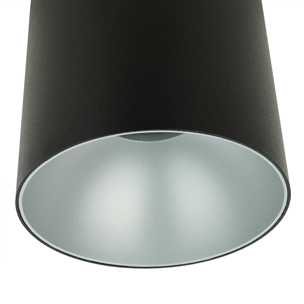 Runder Deckenstrahler in Schwarz Silber Ø12,7cm