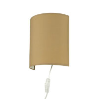 Wandleuchte mit Kabel Schalter Kaffeebraun Stoff ALICE