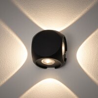 LED Wandleuchte IP54 Schwarz 4-flmg Lampe ALESSIO
