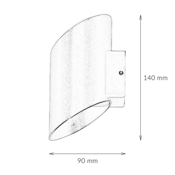 Applique murale dextérieur LED Up Down en or noir IP54 5W