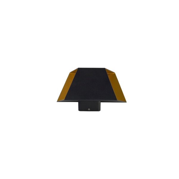 LED Wandlampe Außen in Schwarz Gold 3000K blendarm