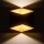 LED Wandlampe Außen in Schwarz Gold 3000K blendarm