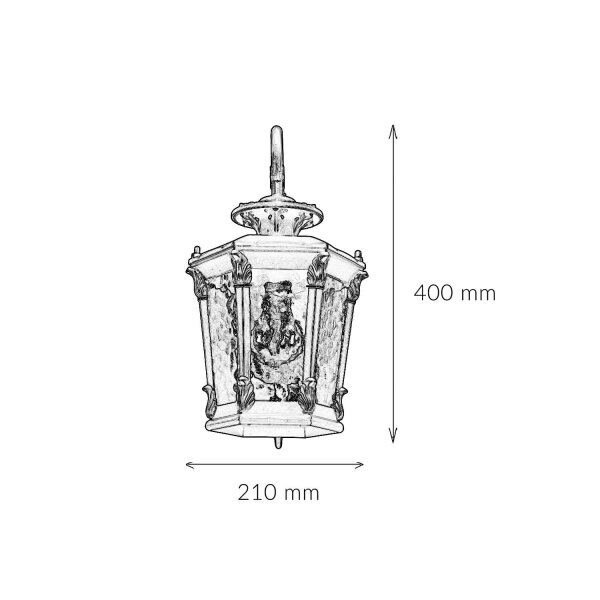 Rustikale Außen Wandleuchte Bronze Antik 40cm AMUR