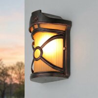 Rustikale Außen Wandleuchte Braun Antik Riffelglas