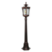 Außen Stehlampe Bronze Antik Ornament Glas E27 AMUR