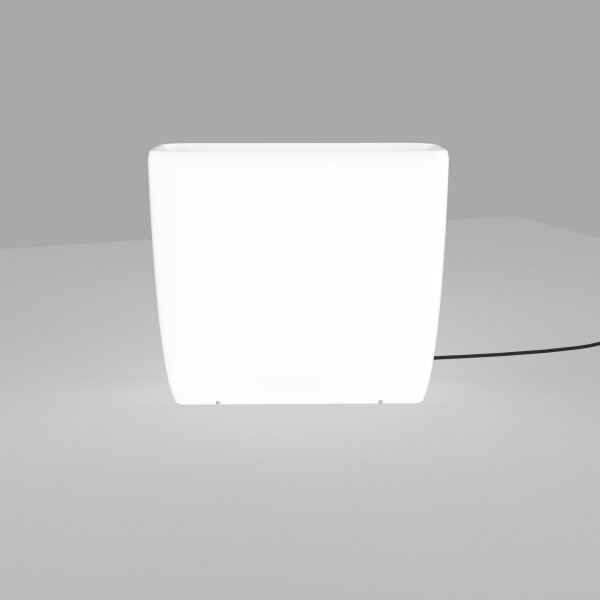 Beleuchteter LED Blumentopf eckig schmal
