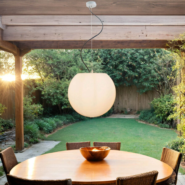 Suspension dextérieur Blanc rond Ø45cm