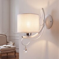 Applique murale Blanc Cristal Métal Tissu...