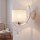 Applique murale Blanc Cristal Métal Tissu Abat-jour E27