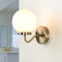 Petite lampe de salle de bain IP44 en bronze blanc...