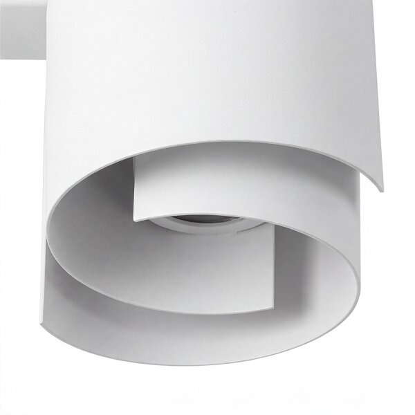 Plafonnier blanc métal design rond 2x GU10