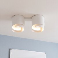 Plafonnier blanc métal design rond 2x GU10