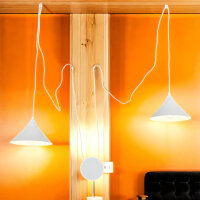 Pendelleuchte mit Stecker Wei&szlig; Wohnzimmer Esstisch