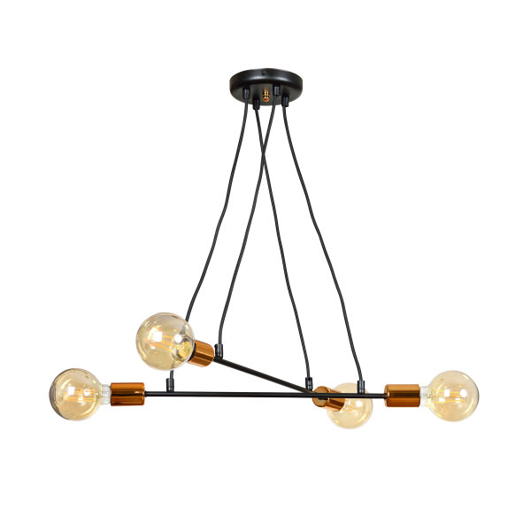 Suspension ZETA Noir Métal 4-flmg Table de salle à manger