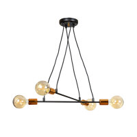 Suspension ZETA Noir Métal 4-flmg Table de salle...