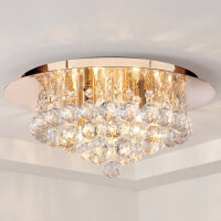 Klassische Deckenleuchte Gold Kristall Glas Metall 4x G9...