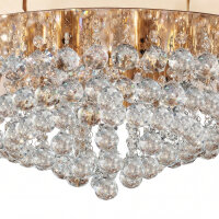 Klassische Deckenleuchte Gold Kristall Glas Metall 8x G9...