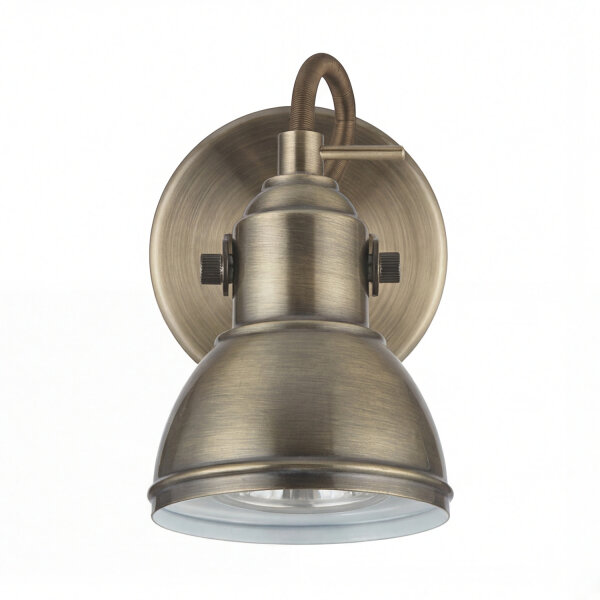 Wandspot Metall Messing schwenkbar B:10 cm GU10 Retro