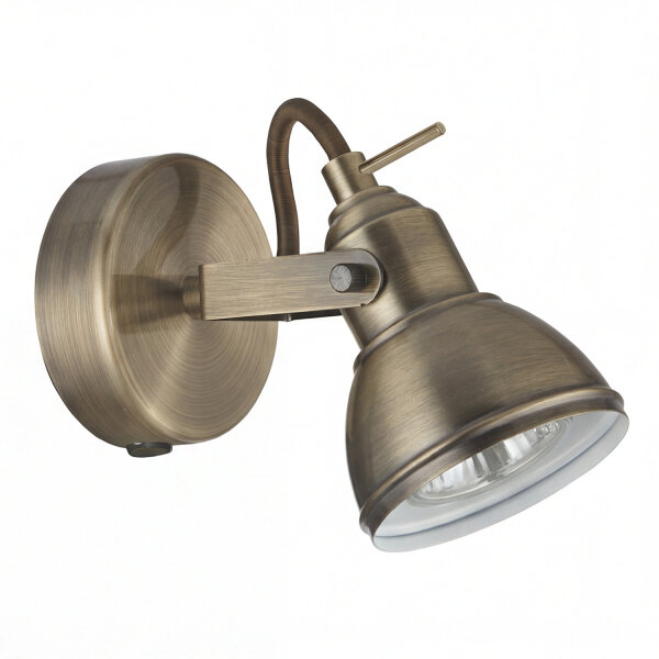 Wandspot Metall Messing schwenkbar B:10 cm GU10 Retro