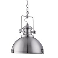 Lampe &agrave; suspendre design industriel en argent...