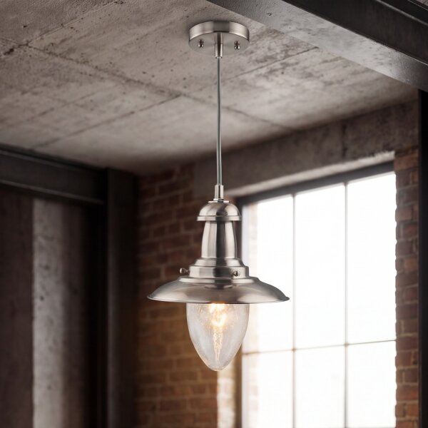 Lampe suspendue aspect argenté