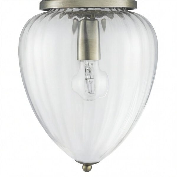 Suspension allongée rustique E27 avec abat-jour en verre Bronze