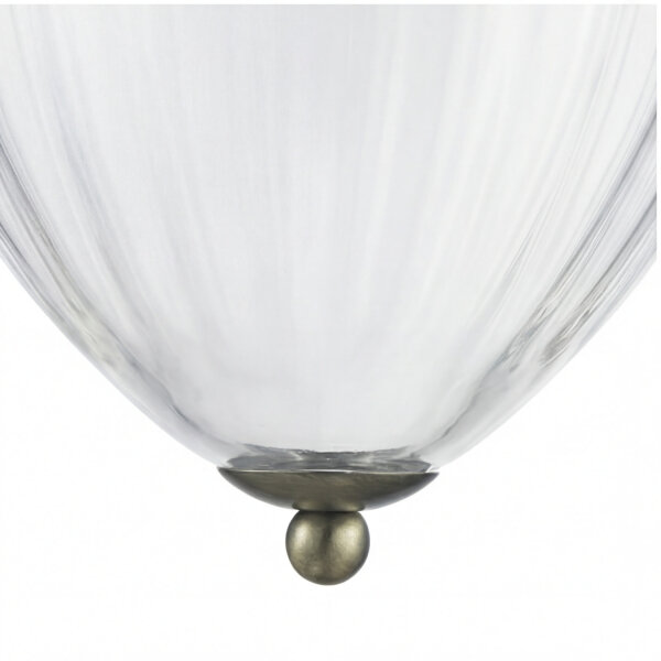 Suspension allongée rustique E27 avec abat-jour en verre Bronze