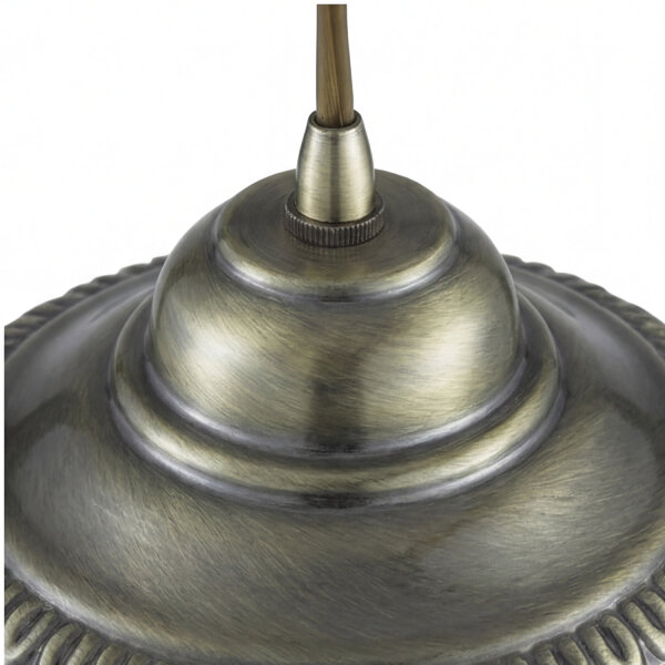 Suspension allongée rustique E27 avec abat-jour en verre Bronze