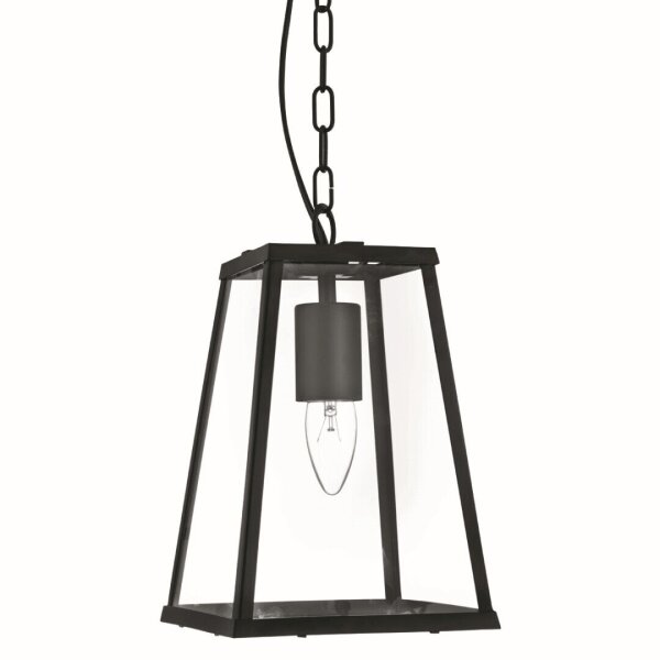 Suspension angulaire avec abat-jour en verre rustique noir