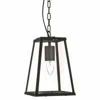 Suspension angulaire avec abat-jour en verre rustique noir