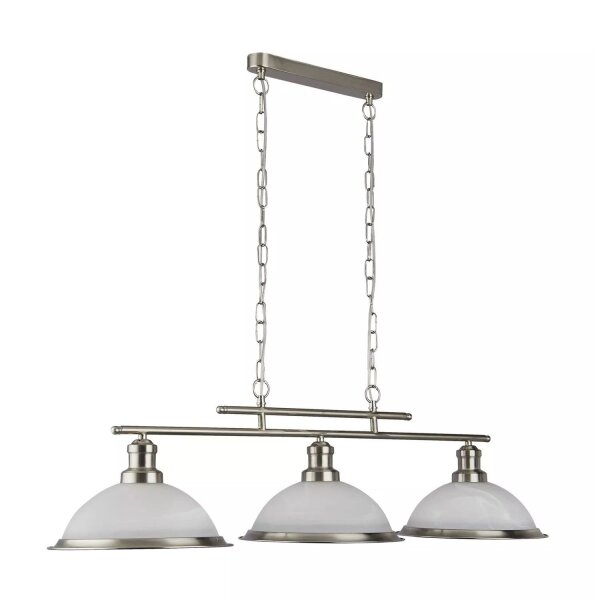 Lampe à suspendre BISTRO en argent 3-flmg.