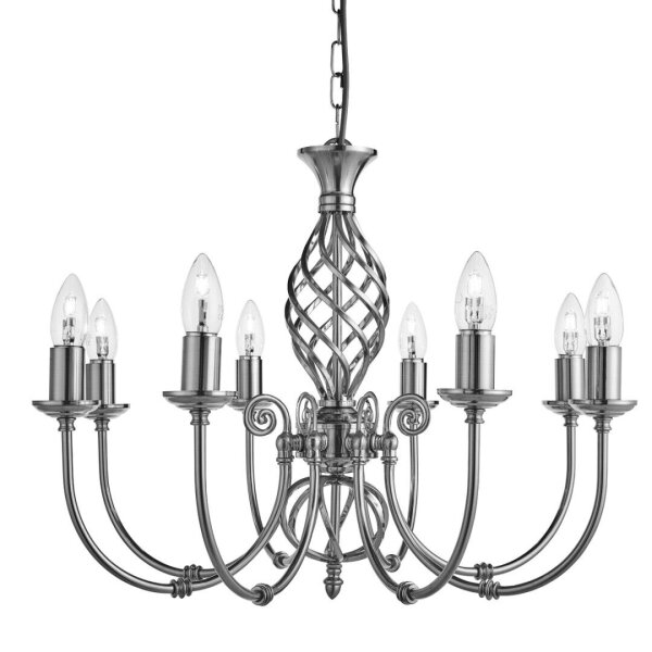 Kronleuchter Silbern Jugendstil 8-flmg.