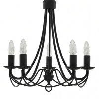 Lustre en noir mat 5-flmg.