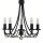 Klassischer Kronleuchter Schwarz 5-flammig B:46 cm E14