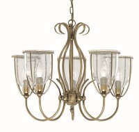 Lampe à suspendre 5-flmg. avec inclusions dans le...
