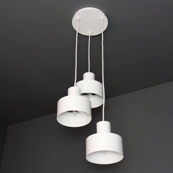 Suspension blanche Retro en forme dabat-jour
