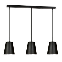 Lampe à suspendre avec abat-jour Noir Métal...