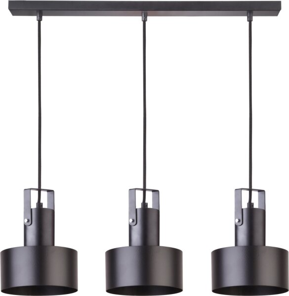 Lampe à suspendre cool Rif Noir avec étrier décoratif 3 flmg