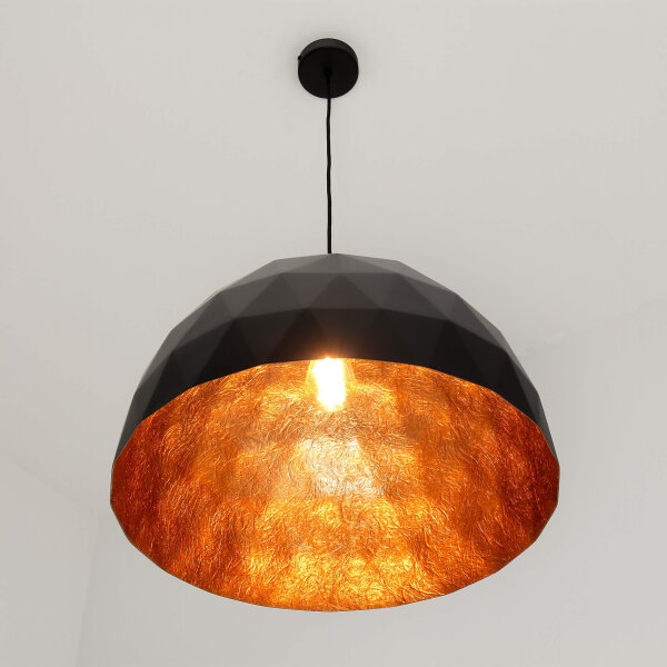 Design Hängelampe Schwarz Kupfer