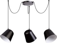Lange H&auml;ngelampe Jawa 3 flexible Pendel Schwarz
