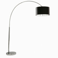 Luminaire arqué moderne en chrome noir